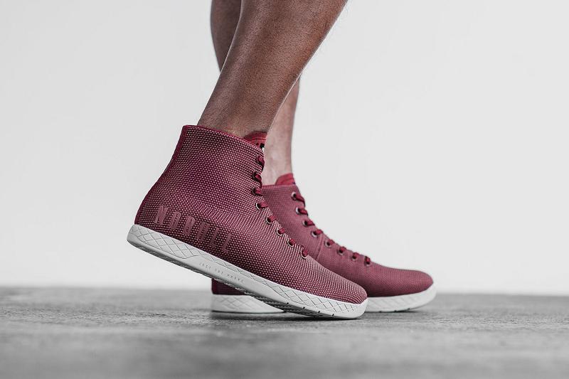 Dark / Red Nobull High-Top Cabernet Arctic Men's Trainers | CA Q1453M